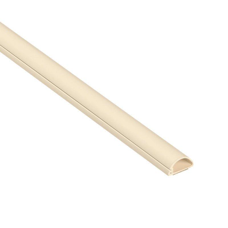 D-Line Half Round Cord Hider, Patented Cable Cover, Hide TV Wall Mount Wires, Raceway for Cords, Decorative Wire Covers, Paintable, Adhesive Cable Concealer, 1x 0.78in W x 0.39in H x 39in L, Beige - Image 1
